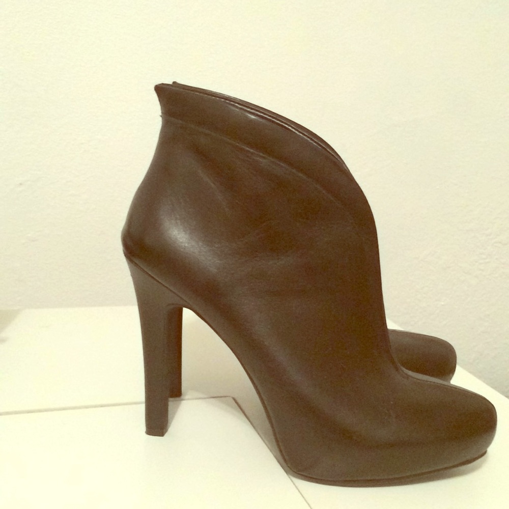Black leather heels